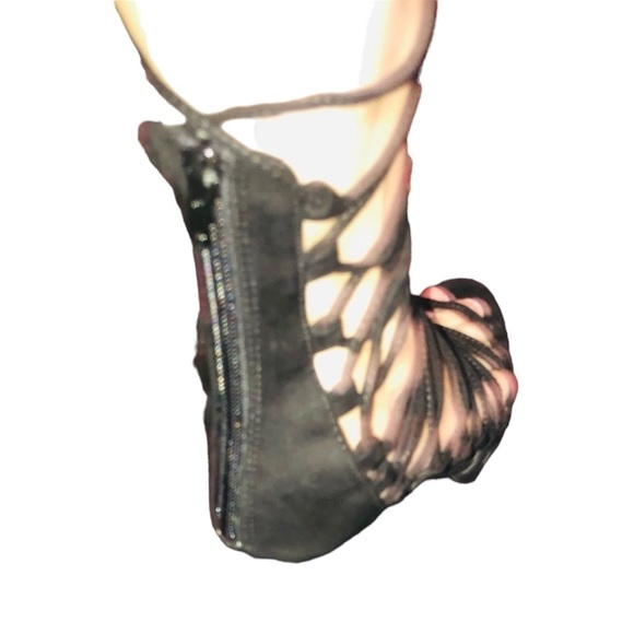 Liliana size 10 black sexy strappy beautiful ankle wrap heels NIB - Picture 12 of 16